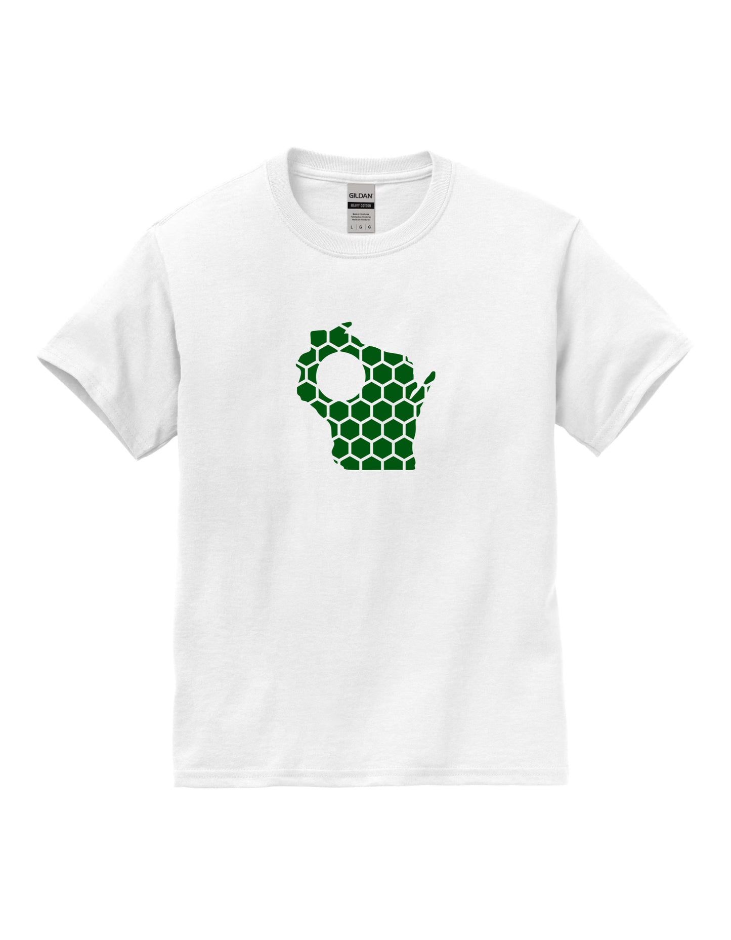 Wisconsin Honeycomb Crewneck T-Shirt-Rogue Magnolia Custom Designs