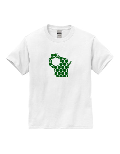 Wisconsin Honeycomb Crewneck T-Shirt-Rogue Magnolia Custom Designs