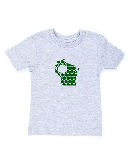 Wisconsin Honeycomb Crewneck T-Shirt-Rogue Magnolia Custom Designs