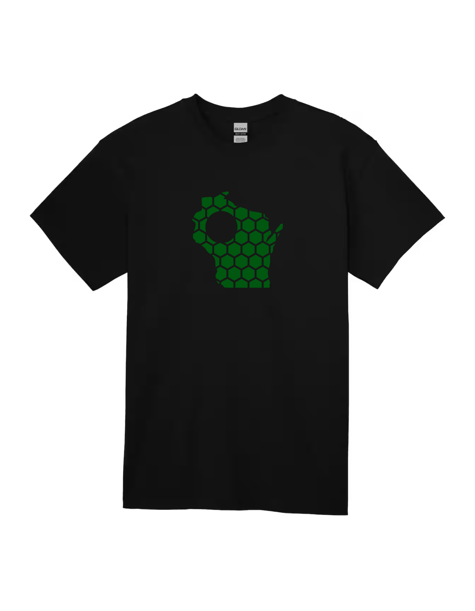 Wisconsin Honeycomb Crewneck T-Shirt-Rogue Magnolia Custom Designs