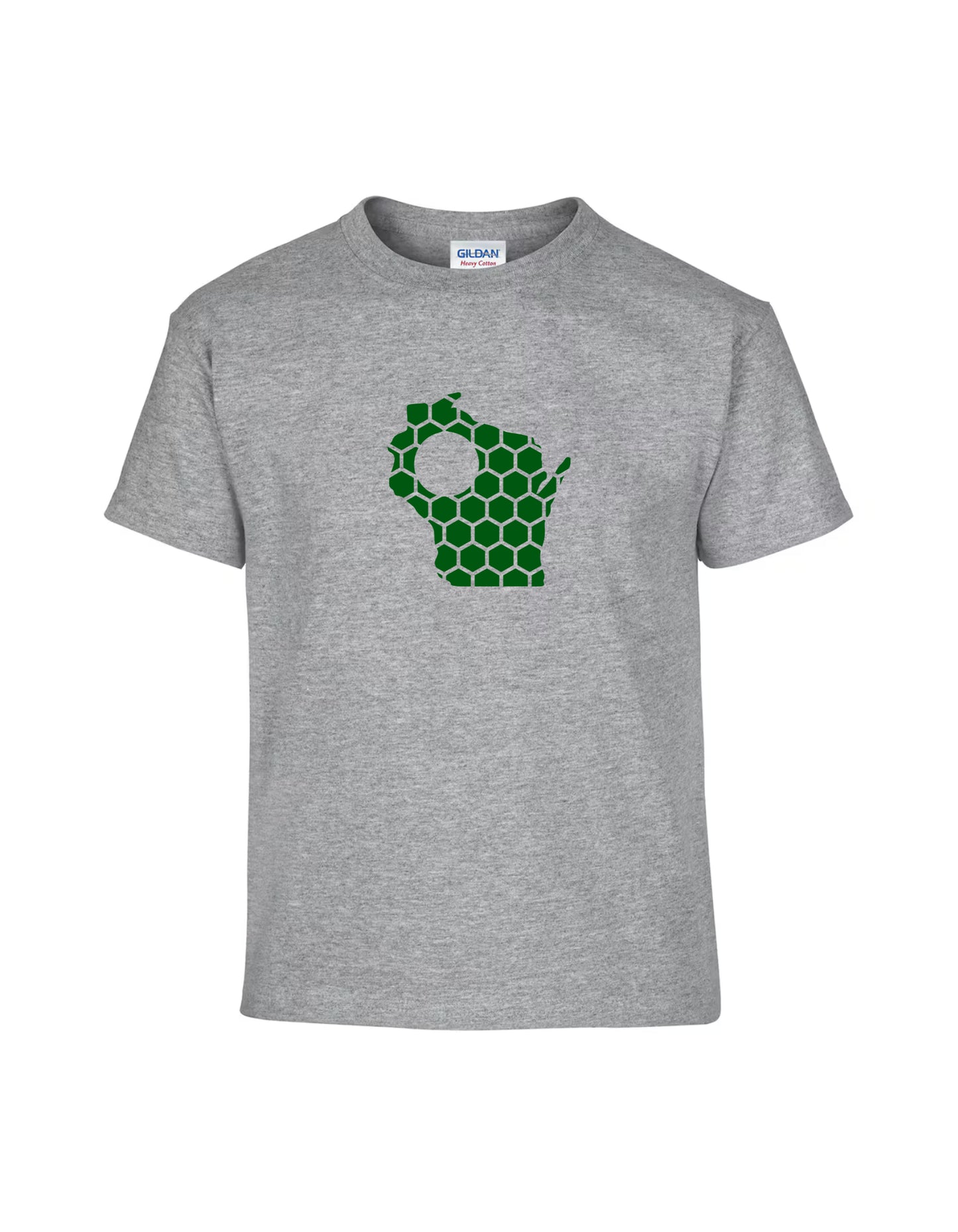 Wisconsin Honeycomb Crewneck T-Shirt-Rogue Magnolia Custom Designs