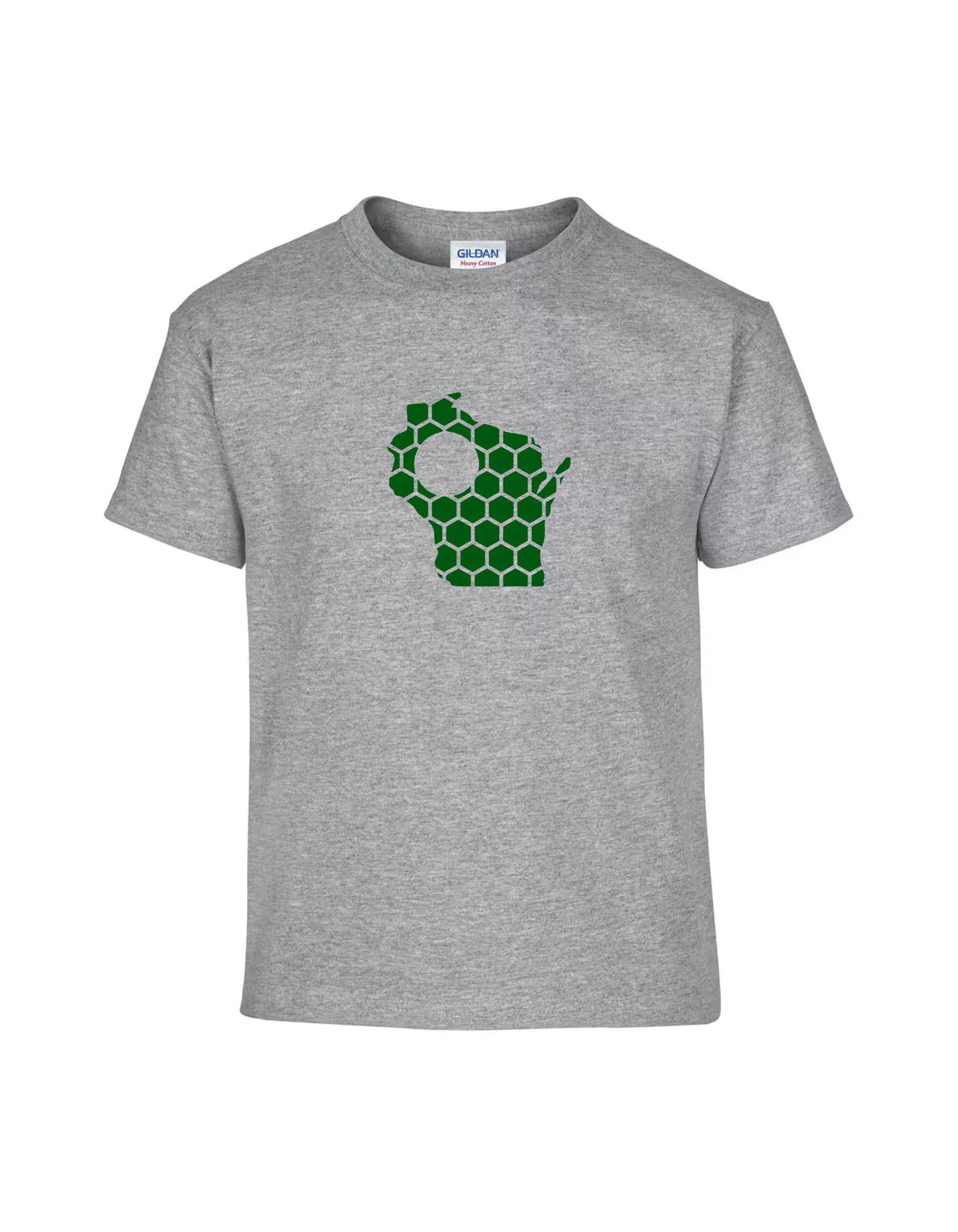 Wisconsin Honeycomb Crewneck T-Shirt-Rogue Magnolia Custom Designs