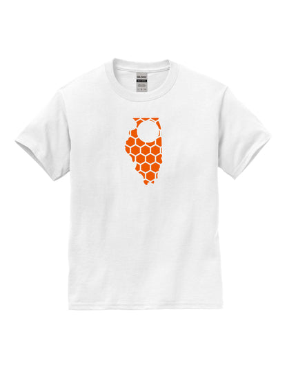 Illinois Honeycomb Crewneck T-Shirt-Rogue Magnolia Custom Designs