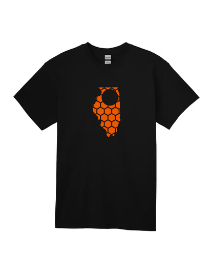Illinois Honeycomb Crewneck T-Shirt-Rogue Magnolia Custom Designs