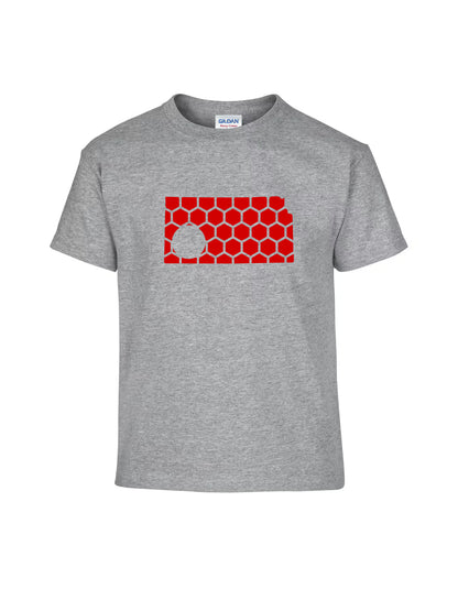 Kansas Honeycomb Crewneck T-Shirt-Rogue Magnolia Custom Designs