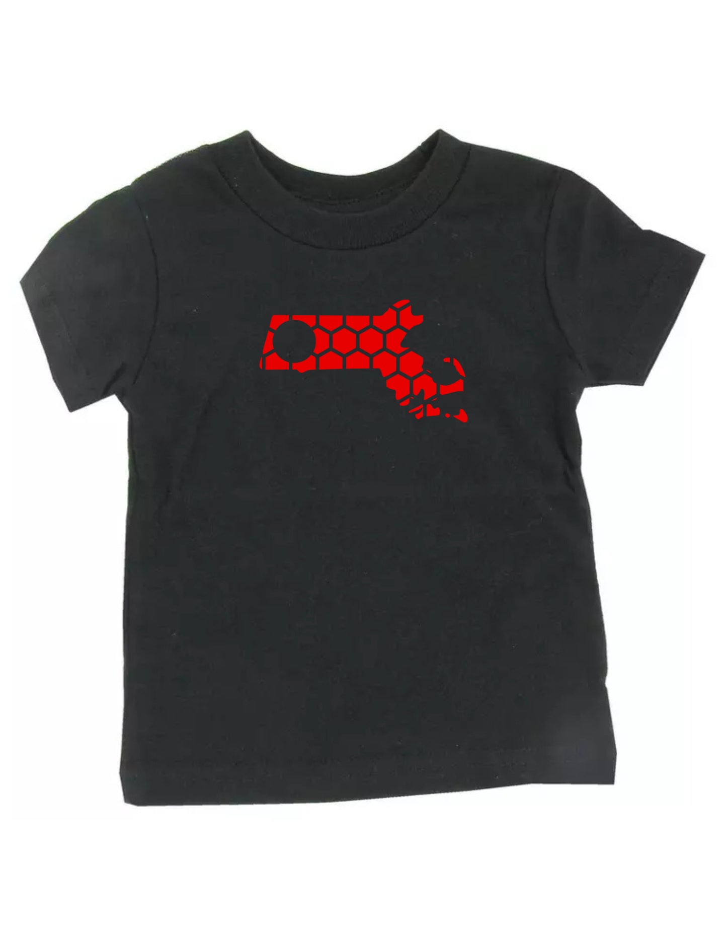 Massachusetts Honeycomb Crewneck T-Shirt-Rogue Magnolia Custom Designs