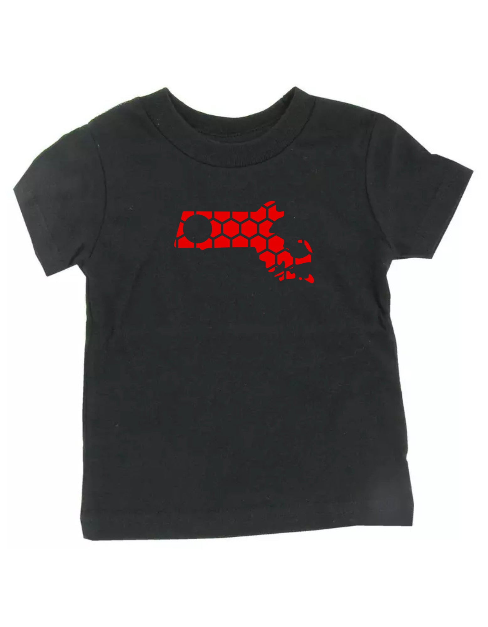 Massachusetts Honeycomb Crewneck T-Shirt-Rogue Magnolia Custom Designs