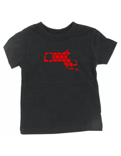 Massachusetts Honeycomb Crewneck T-Shirt-Rogue Magnolia Custom Designs