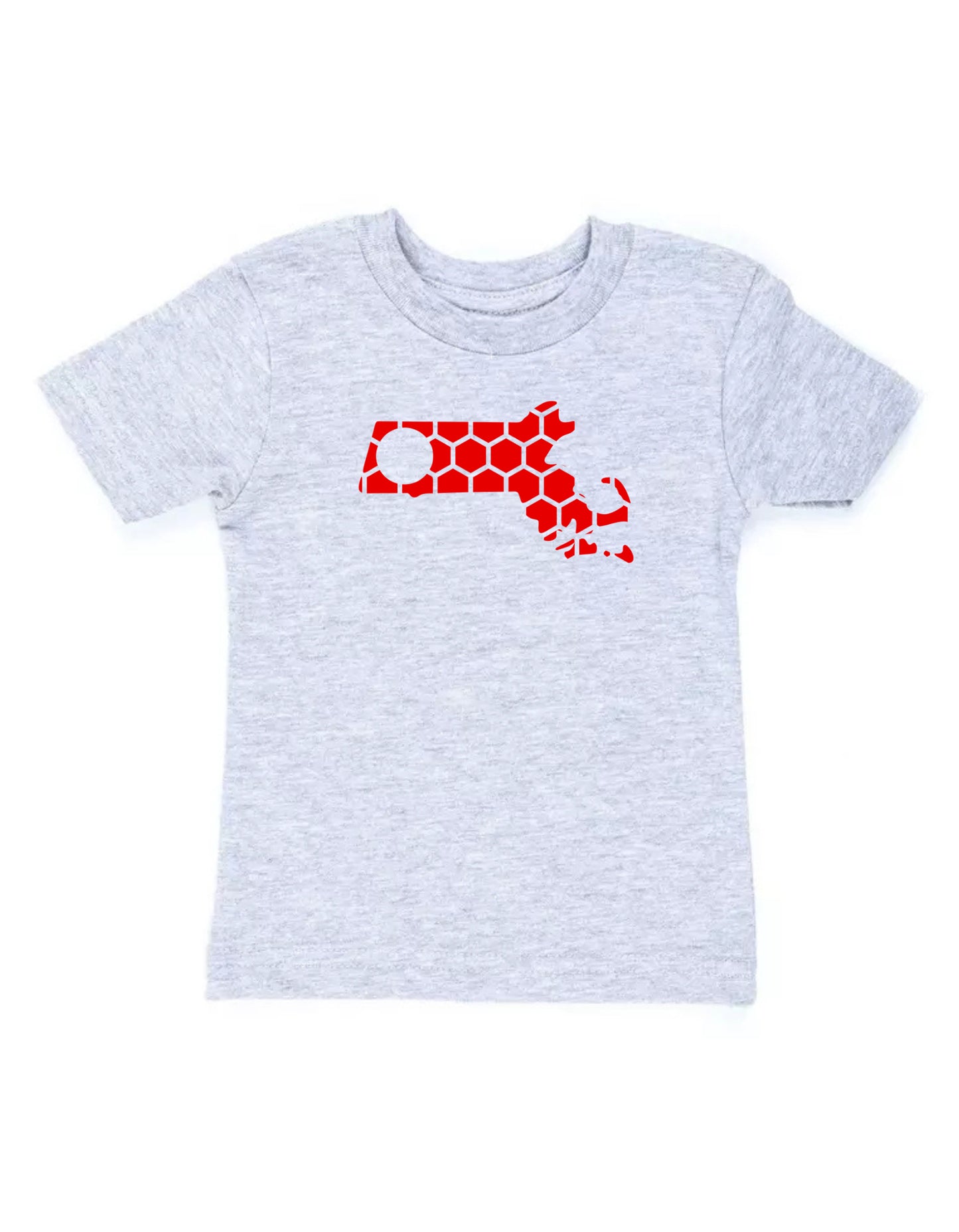Massachusetts Honeycomb Crewneck T-Shirt-Rogue Magnolia Custom Designs