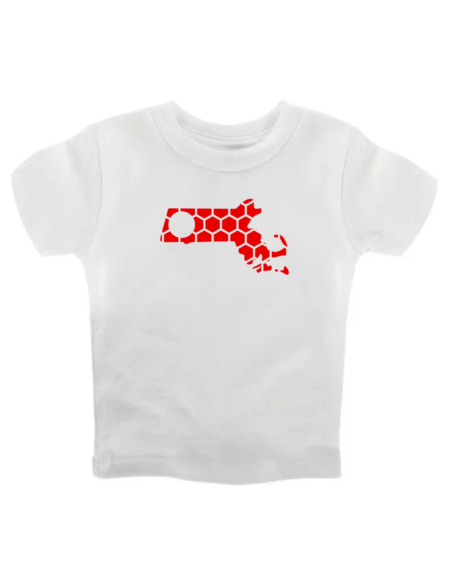 Massachusetts Honeycomb Crewneck T-Shirt-Rogue Magnolia Custom Designs