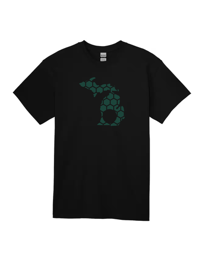 Michigan Honeycomb Crewneck T-Shirt-Rogue Magnolia Custom Designs