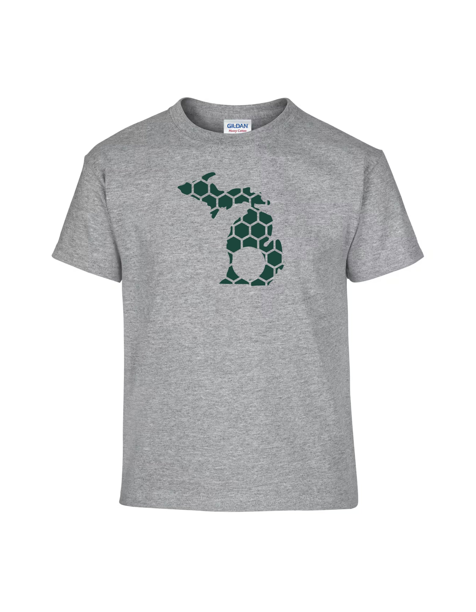 Michigan Honeycomb Crewneck T-Shirt-Rogue Magnolia Custom Designs
