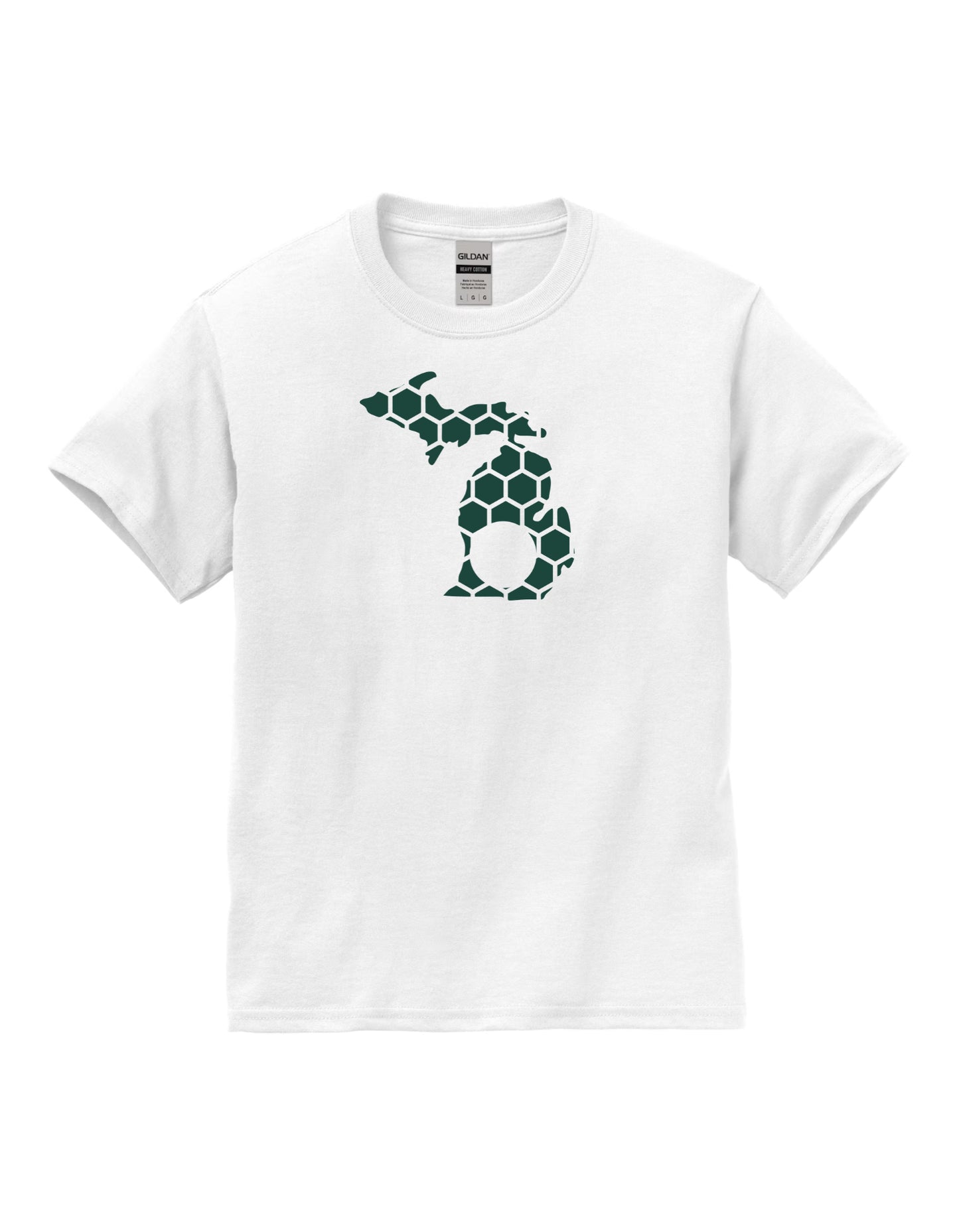 Michigan Honeycomb Crewneck T-Shirt-Rogue Magnolia Custom Designs