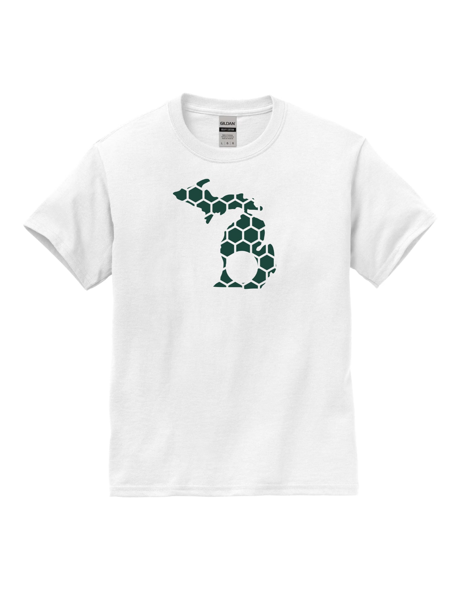Michigan Honeycomb Crewneck T-Shirt-Rogue Magnolia Custom Designs