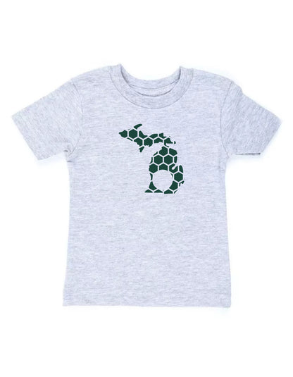 Michigan Honeycomb Crewneck T-Shirt-Rogue Magnolia Custom Designs