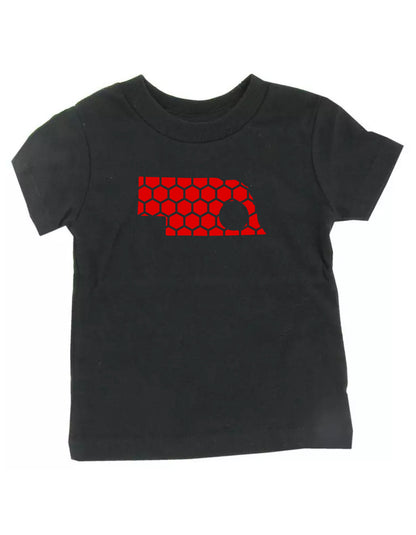 Nebraska Honeycomb Crewneck T-Shirt-Rogue Magnolia Custom Designs