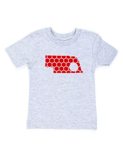 Nebraska Honeycomb Crewneck T-Shirt-Rogue Magnolia Custom Designs