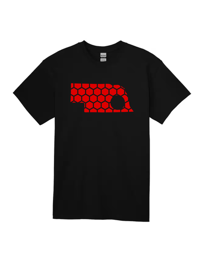 Nebraska Honeycomb Crewneck T-Shirt-Rogue Magnolia Custom Designs