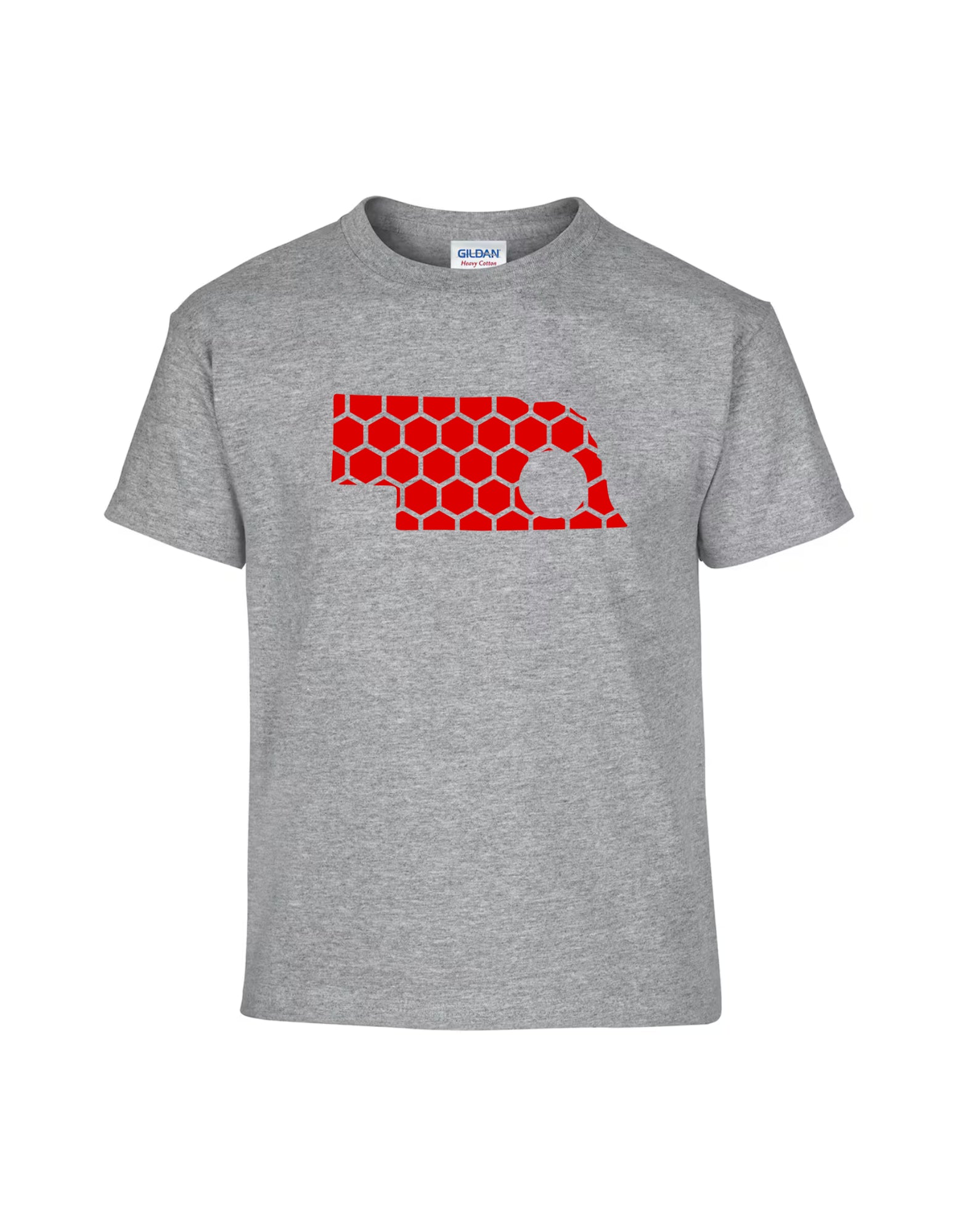 Nebraska Honeycomb Crewneck T-Shirt-Rogue Magnolia Custom Designs