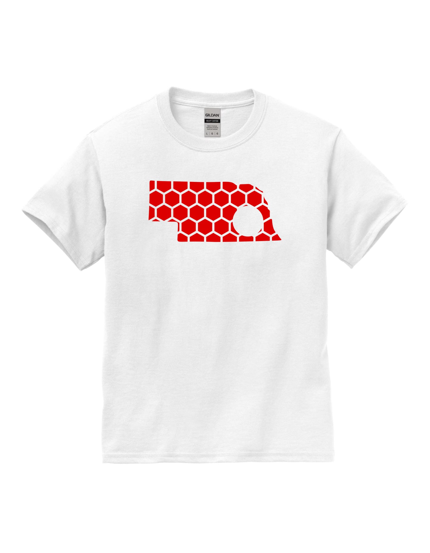 Nebraska Honeycomb Crewneck T-Shirt-Rogue Magnolia Custom Designs