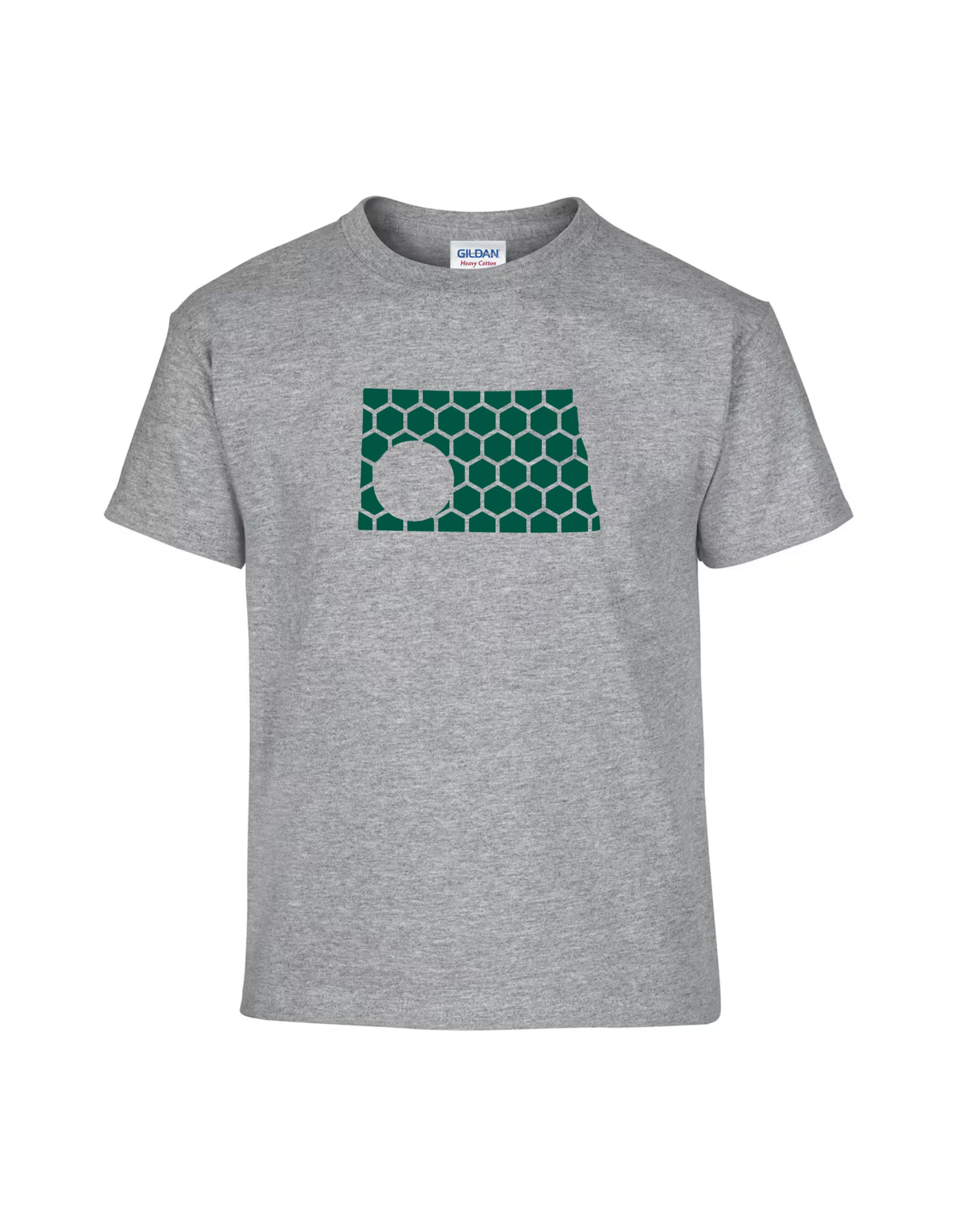 North Dakota Honeycomb Crewneck T-Shirt-Rogue Magnolia Custom Designs