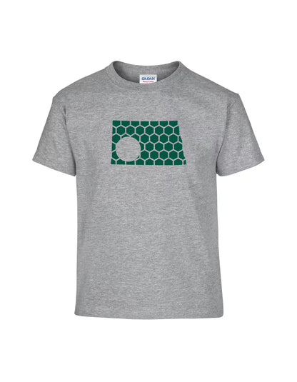 North Dakota Honeycomb Crewneck T-Shirt-Rogue Magnolia Custom Designs