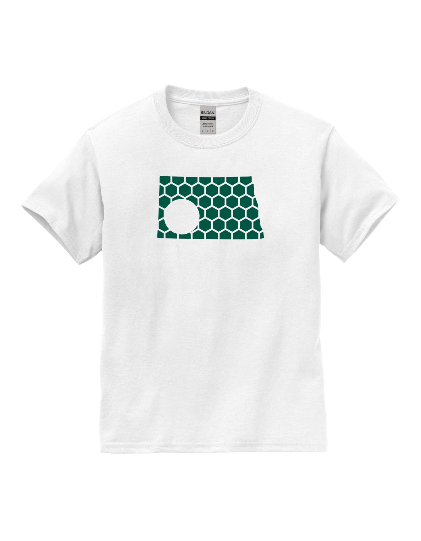 North Dakota Honeycomb Crewneck T-Shirt-Rogue Magnolia Custom Designs