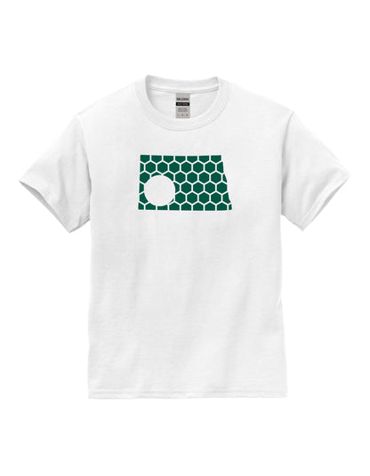 North Dakota Honeycomb Crewneck T-Shirt-Rogue Magnolia Custom Designs