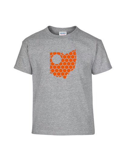 Ohio Honeycomb Crewneck T-Shirt-Rogue Magnolia Custom Designs