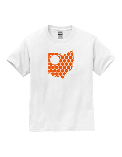 Ohio Honeycomb Crewneck T-Shirt-Rogue Magnolia Custom Designs