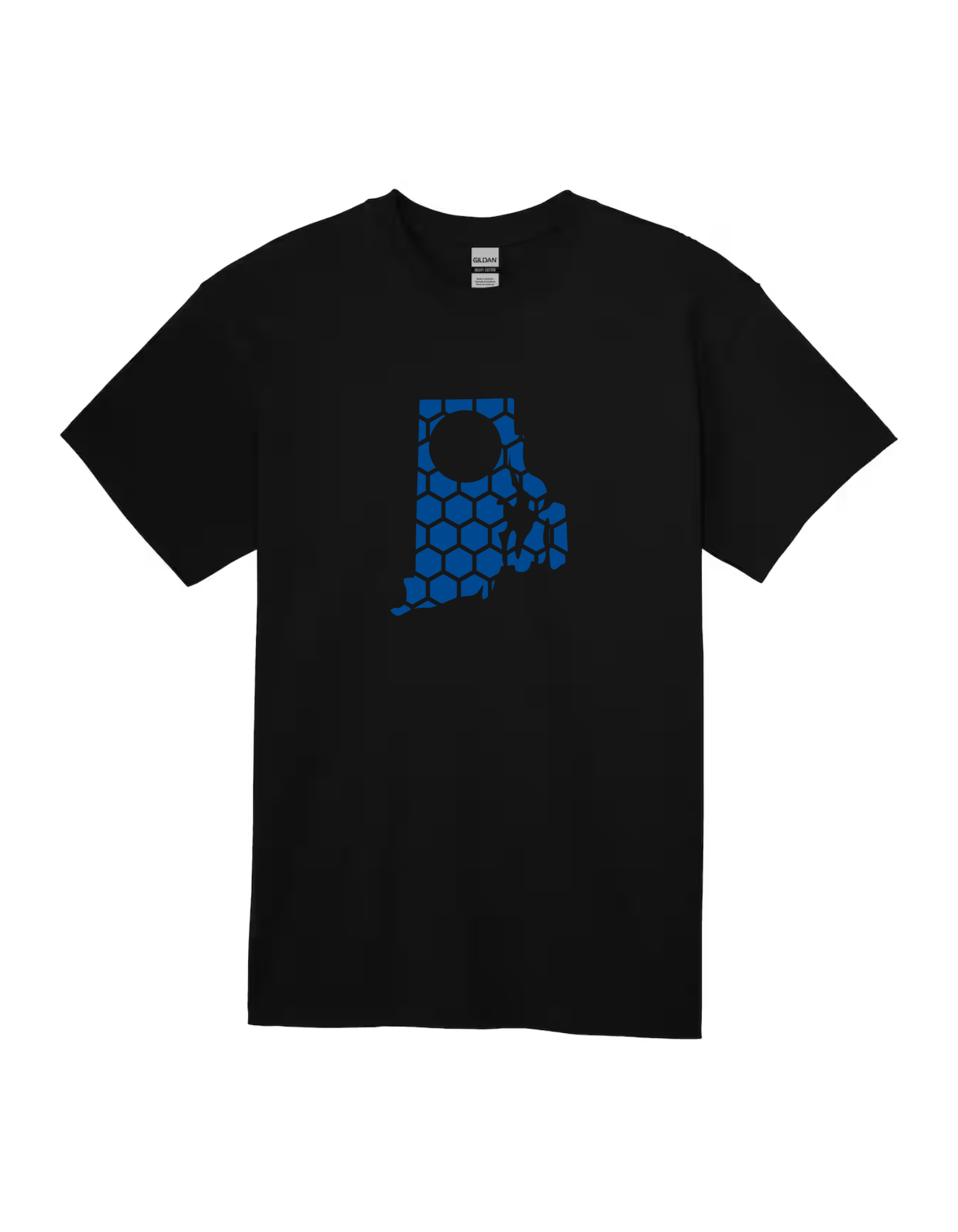 Rhode Island Honeycomb Crewneck T-Shirt-Rogue Magnolia Custom Designs