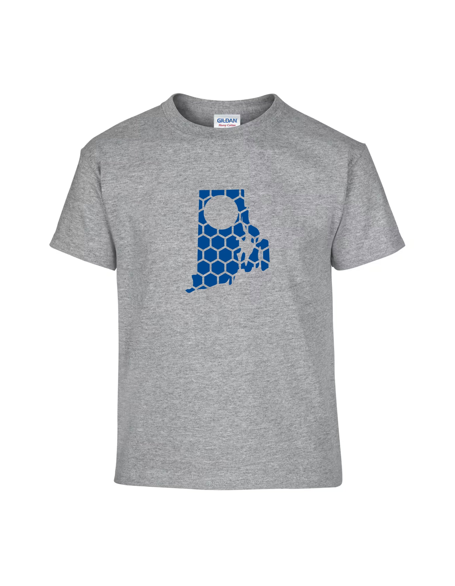 Rhode Island Honeycomb Crewneck T-Shirt-Rogue Magnolia Custom Designs
