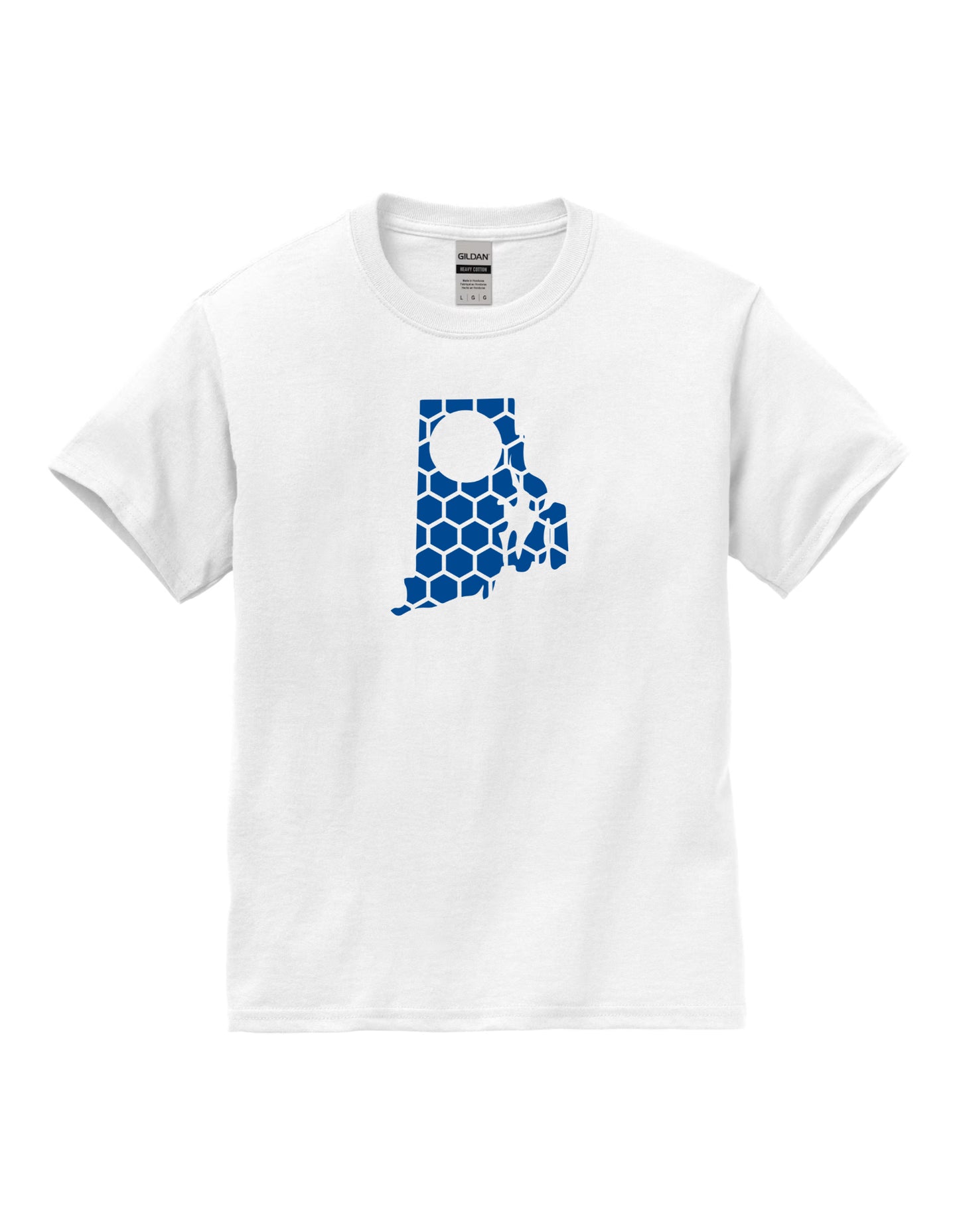 Rhode Island Honeycomb Crewneck T-Shirt-Rogue Magnolia Custom Designs