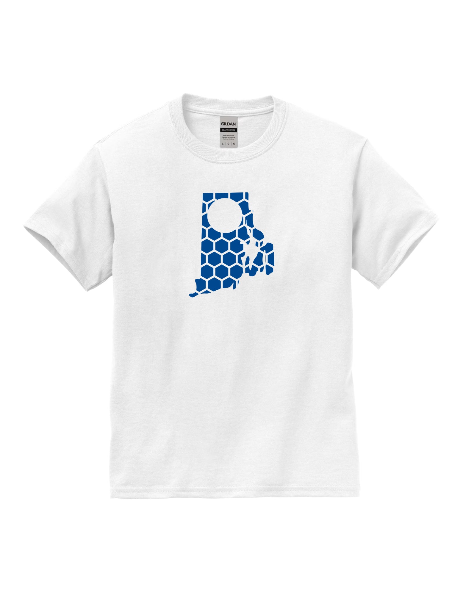 Rhode Island Honeycomb Crewneck T-Shirt-Rogue Magnolia Custom Designs