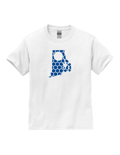 Rhode Island Honeycomb Crewneck T-Shirt-Rogue Magnolia Custom Designs