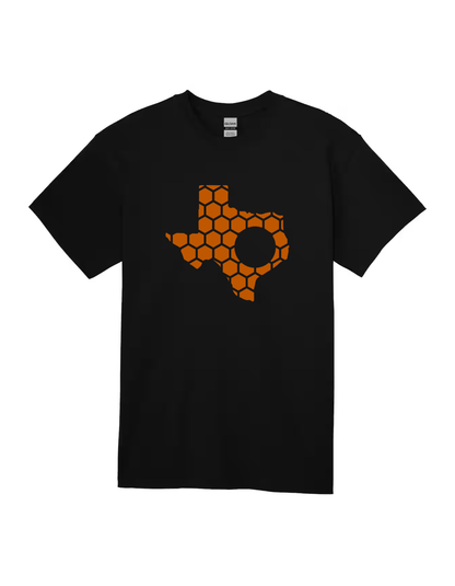 Texas Honeycomb Crewneck T-Shirt-Rogue Magnolia Custom Designs