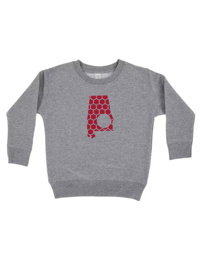 Alabama Honeycomb Monogrammed Sweatshirt-Rogue Magnolia Custom Designs