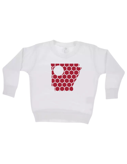 Arkansas Honeycomb Monogrammed Sweatshirt-Rogue Magnolia Custom Designs