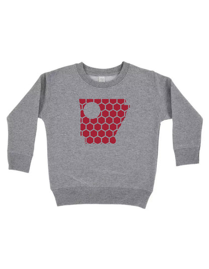 Arkansas Honeycomb Monogrammed Sweatshirt-Rogue Magnolia Custom Designs