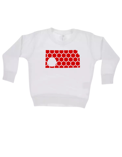 Kansas Honeycomb Monogrammed Sweatshirt-Rogue Magnolia Custom Designs