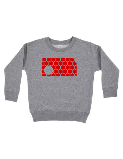 Kansas Honeycomb Monogrammed Sweatshirt-Rogue Magnolia Custom Designs