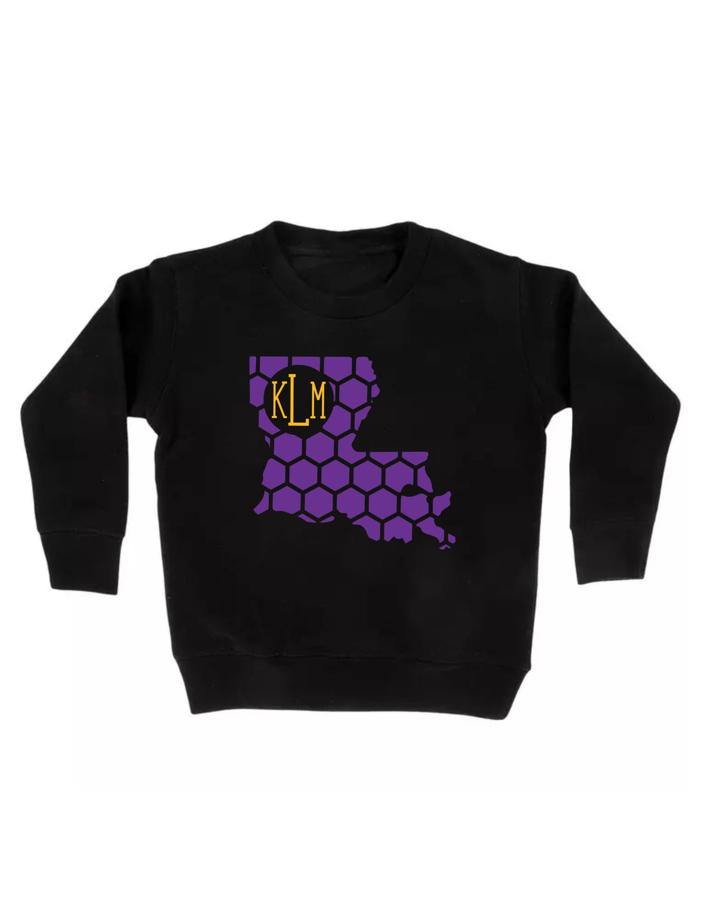 Louisiana Honeycomb Crewneck Sweatshirt-Rogue Magnolia Custom Designs