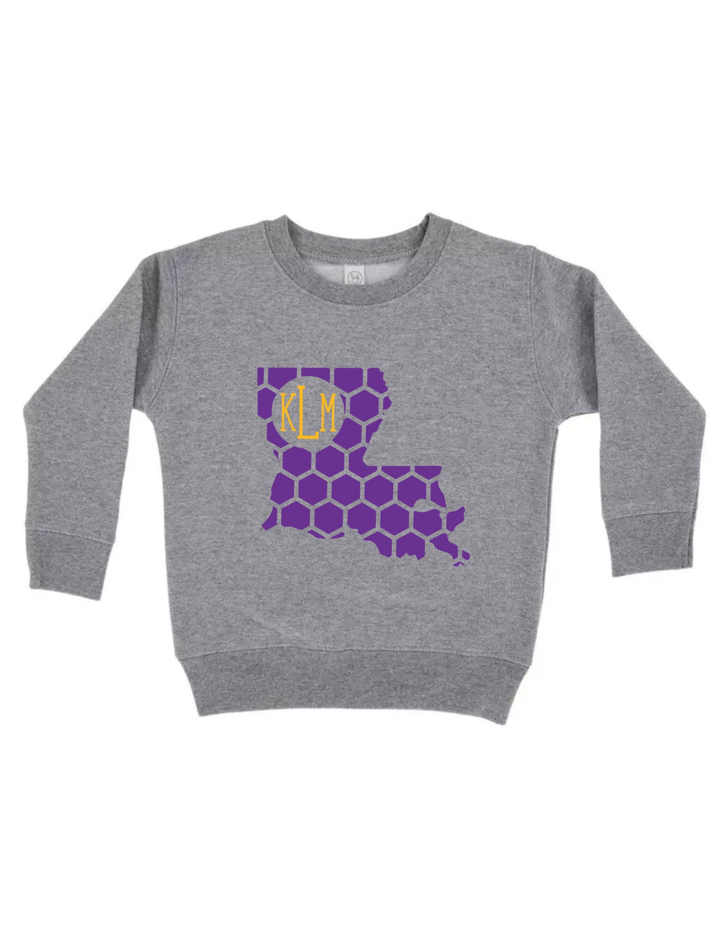 Louisiana Honeycomb Crewneck Sweatshirt-Rogue Magnolia Custom Designs
