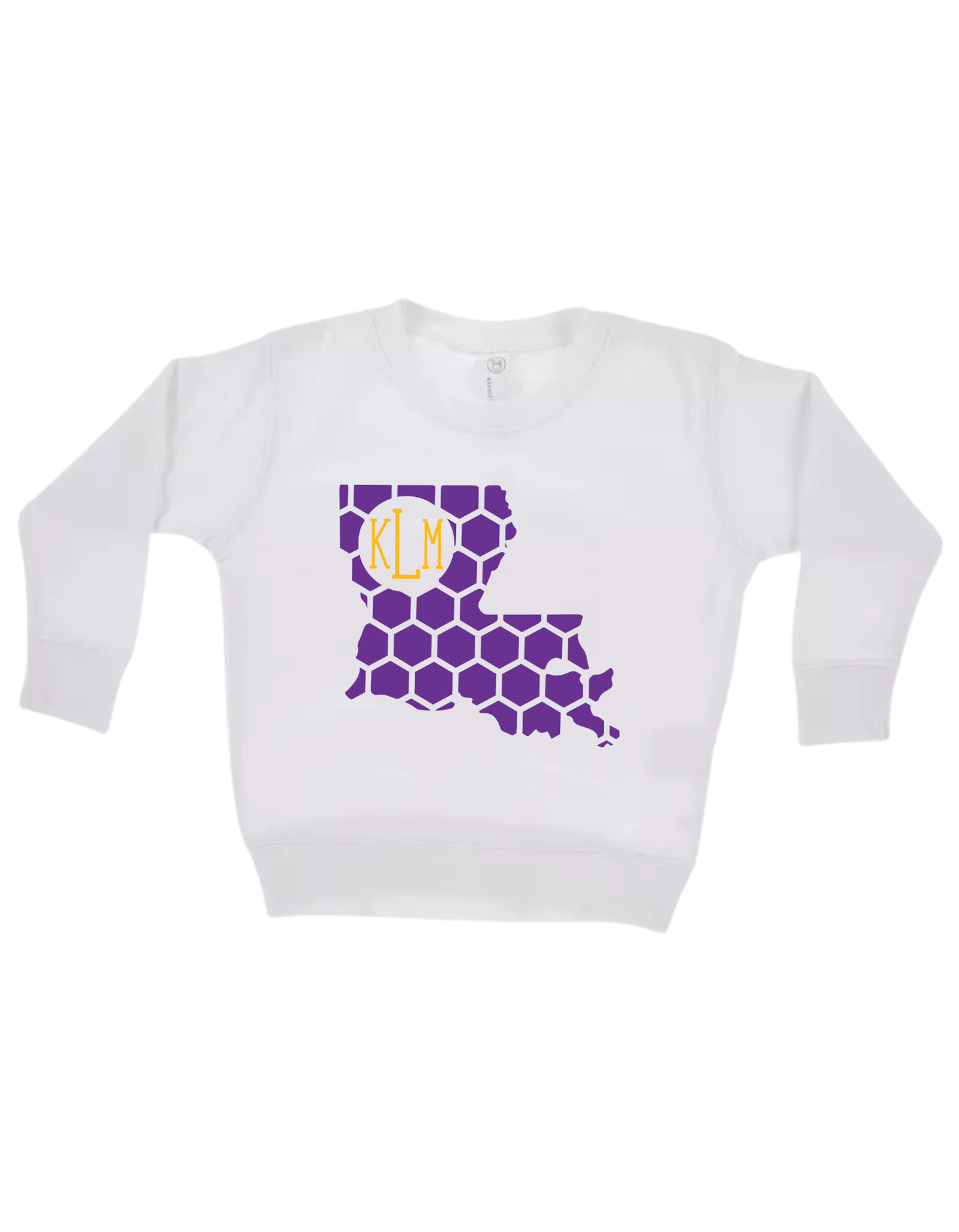 Louisiana Honeycomb Crewneck Sweatshirt-Rogue Magnolia Custom Designs