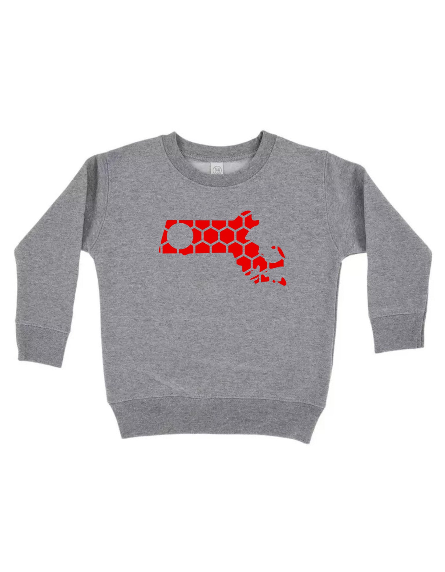 Massachusetts Honeycomb Monogrammed Sweatshirt-Rogue Magnolia Custom Designs