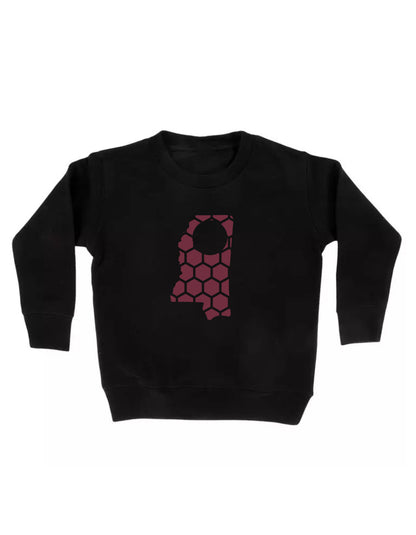 Mississippi Honeycomb Monogrammed Sweatshirt-Rogue Magnolia Custom Designs