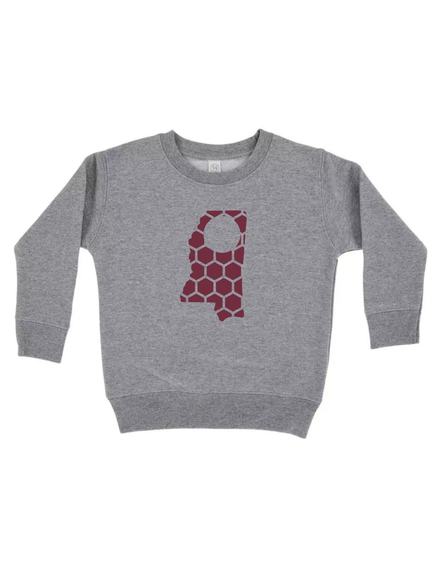 Mississippi Honeycomb Monogrammed Sweatshirt-Rogue Magnolia Custom Designs