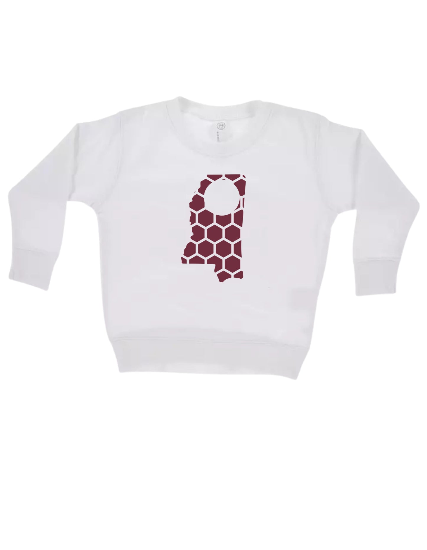 Mississippi Honeycomb Monogrammed Sweatshirt-Rogue Magnolia Custom Designs