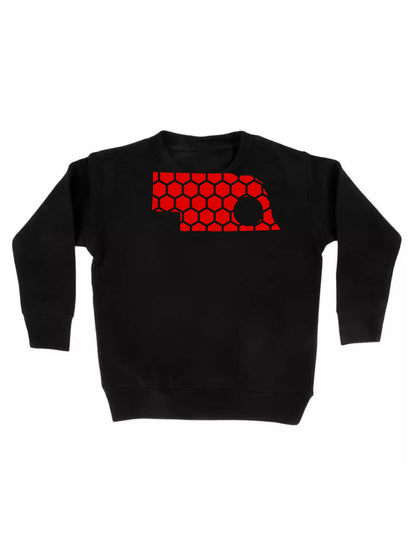 Nebraska Honeycomb Monogrammed Sweatshirt-Rogue Magnolia Custom Designs