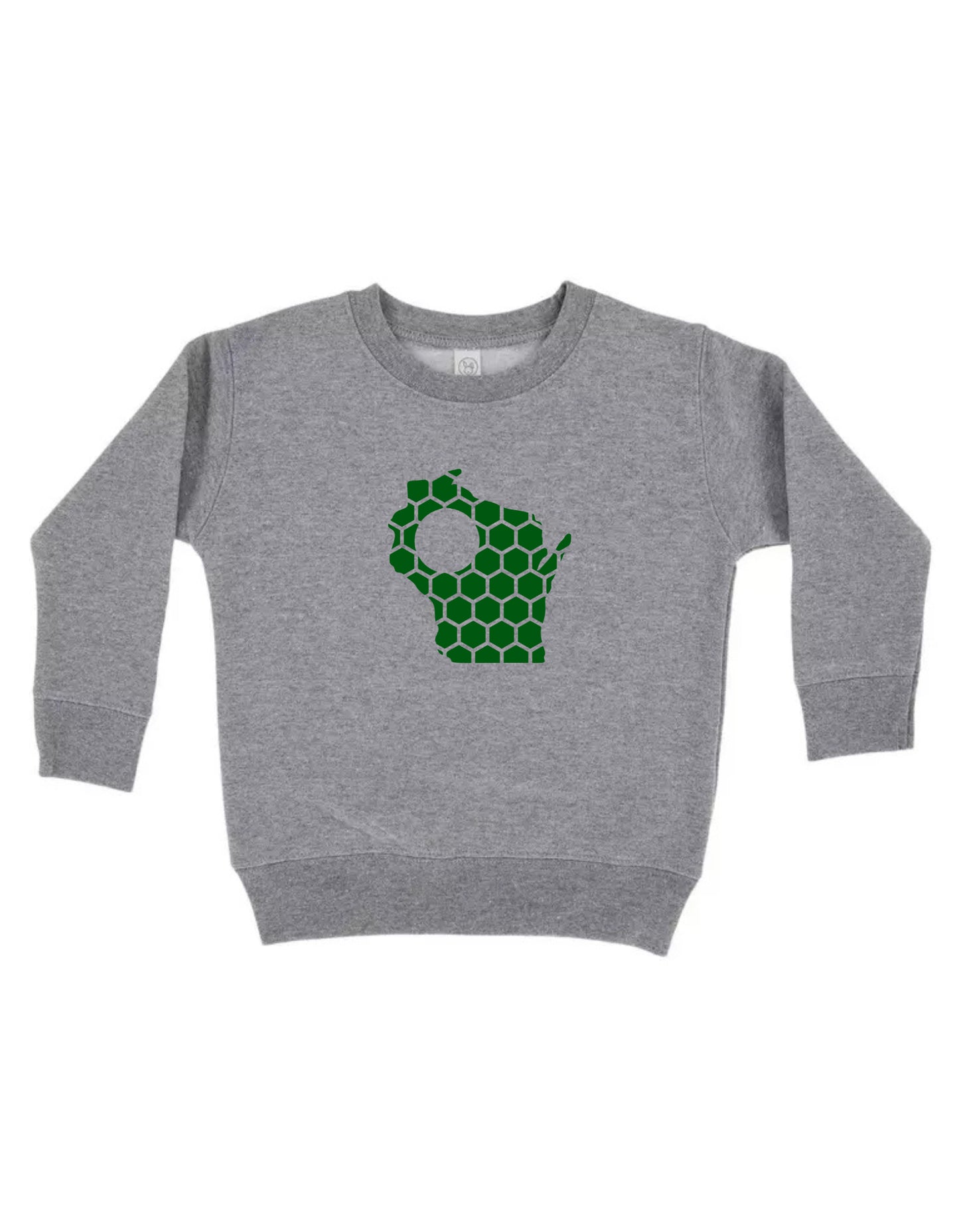 Wisconsin Honeycomb Monogrammed Sweatshirt-Rogue Magnolia Custom Designs